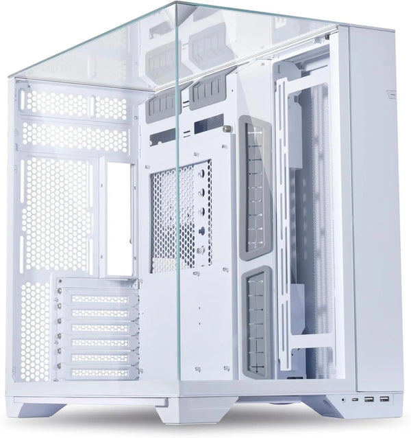 Lian Li O11 Vision ATX Mid Tower Gaming Case White (No Fans Included) - Anigma